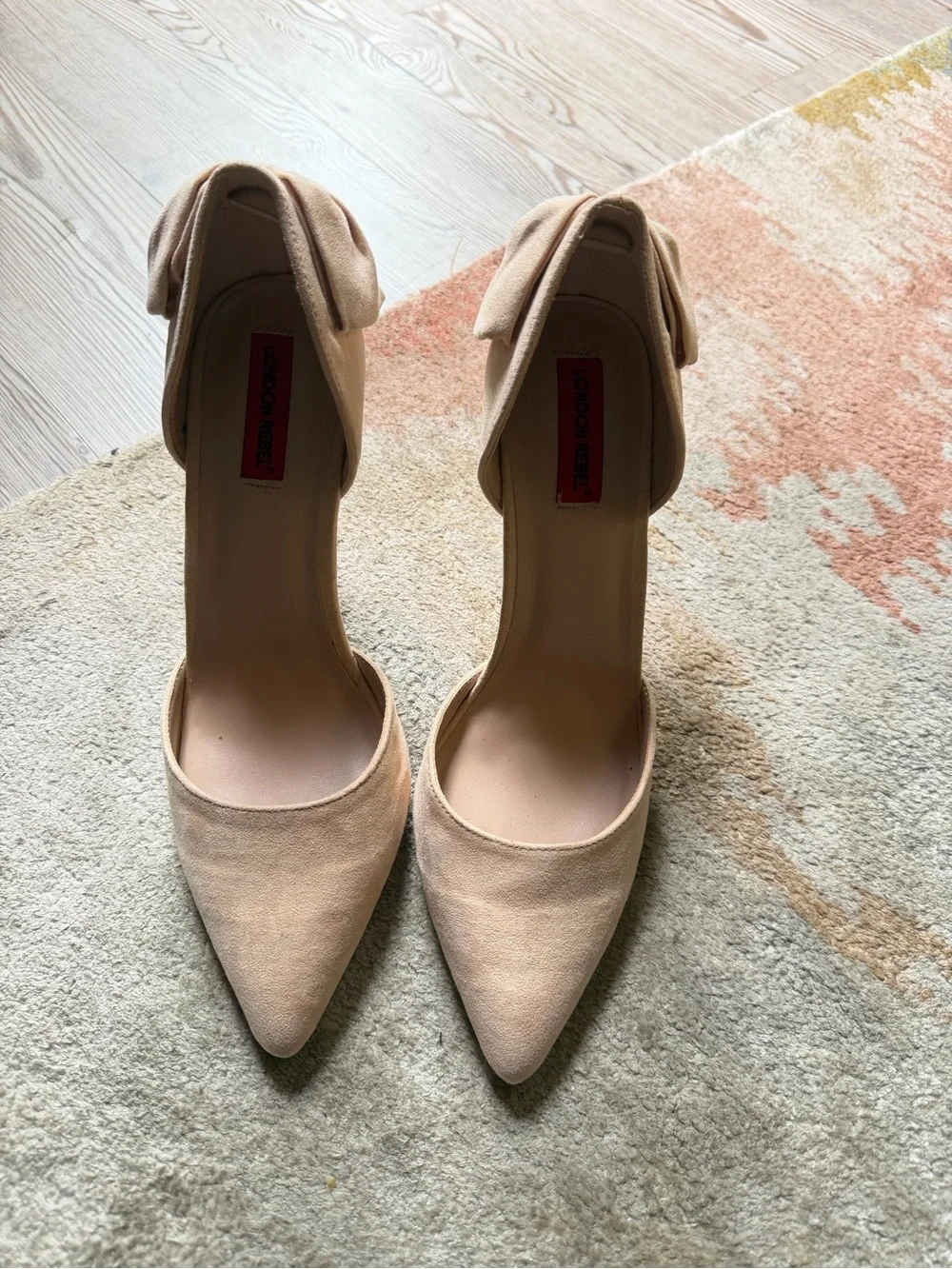 Karen Millen Nude Bow-Back Pointed-Toe Pumps - Women Shoes